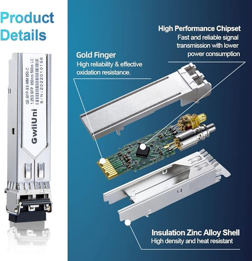 10Pcs 1.25G SFP Multi Mode Fiber Module Network Transceiver, SX MM 850nm 500m - Image 2