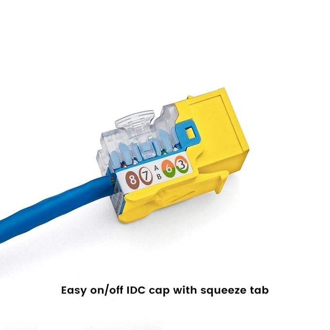 TRUE CABLE Cat5e Keystone Jack, Unshielded, 90 Degree Punch-Down, PoE++ 100W - Image 5