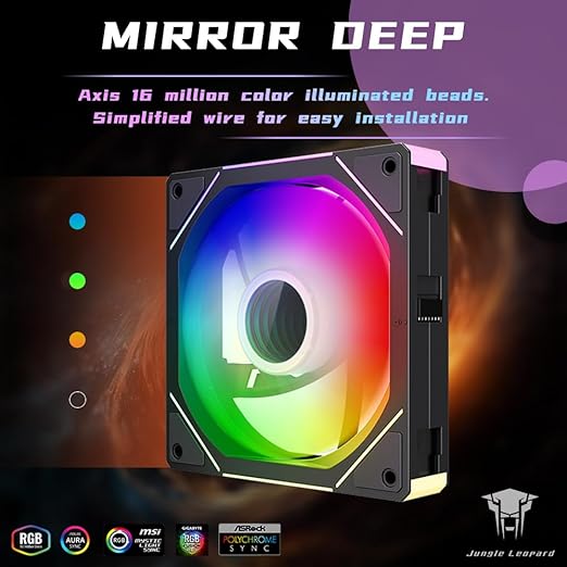 Jungle Leopard Interstellar V1 120mm PC Reverse Blade Case Fan, Infinity Mirror - Image 4