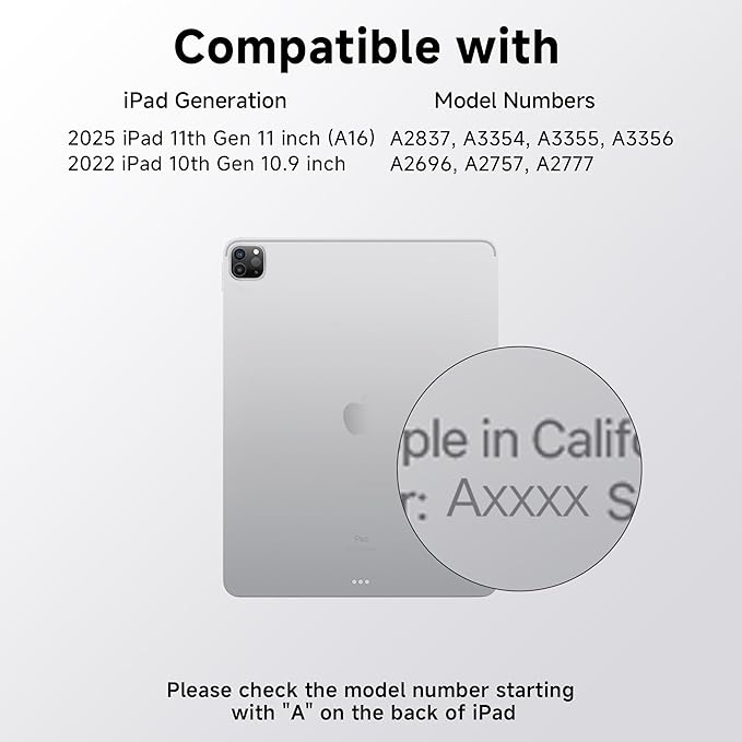 iPad Keyboard Case for iPad 10th Gen & 11th, Magic Wireless Keyboard - Image 2