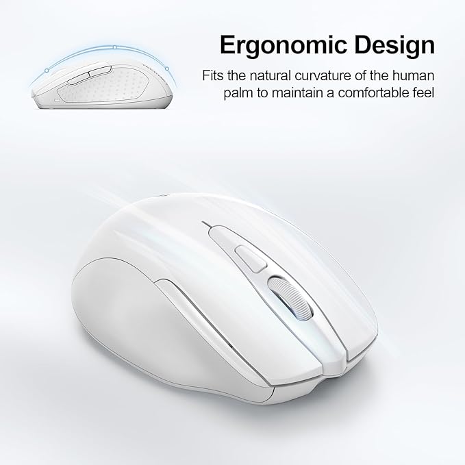 TECKNET Wireless Mouse Rechargeable 4800 DPI Silent USB A & Bluetooth Mouse 6 - Image 8