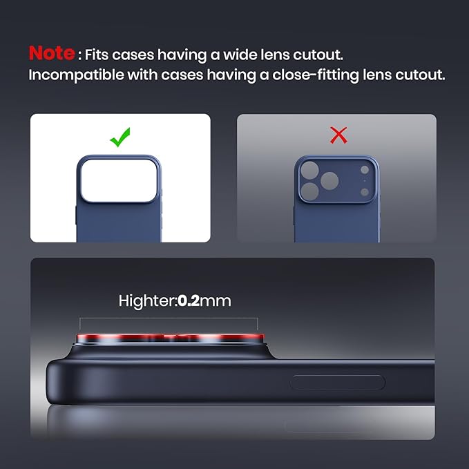 Hoerrye for iPhone 17 Pro Max Camera Lens Protector - Image 8