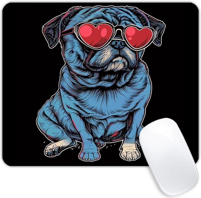 Square Mouse Pad Cool Dog with Sunglasses-1, Gaming Mouse Pads by Goodsprout