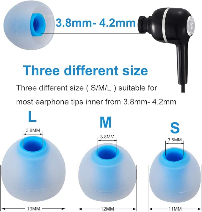 Earbud Tips Soft Silicone Earbuds Replacement Tips Fit - Image 5