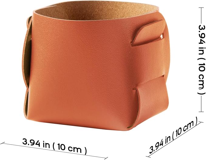HOMIEAZICOZI 2-Pack Cork Leather Desk Accessories Storage - Image 3