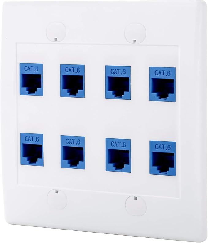 Cat6 Keystone Ethernet Wall Plate Female to Female by POKIVIR
