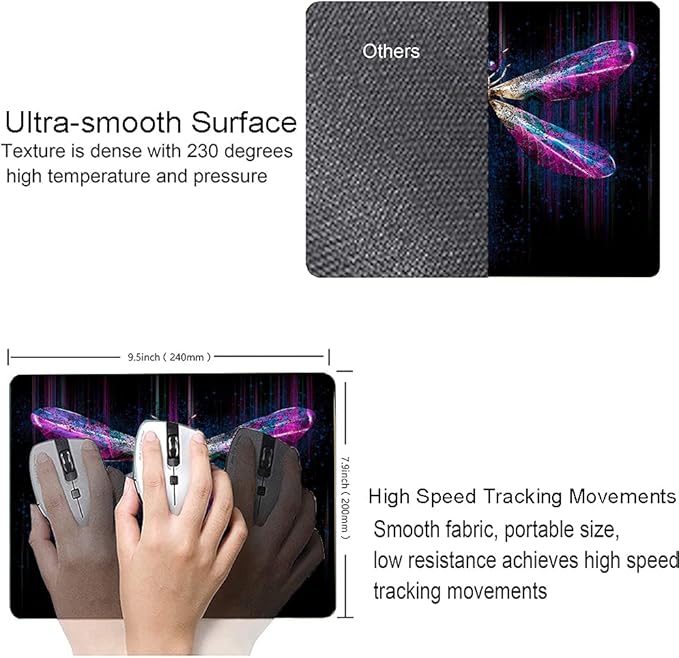Hokafenle Mouse Pad, Square Custom Mouse Mat Waterproof Mousepad Non-Slip - Image 3