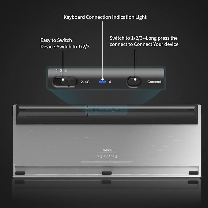 RAPOO Wireless Keyboard and Laser Mouse Combo, Ultra-Slim Computer Keyboard - Image 7