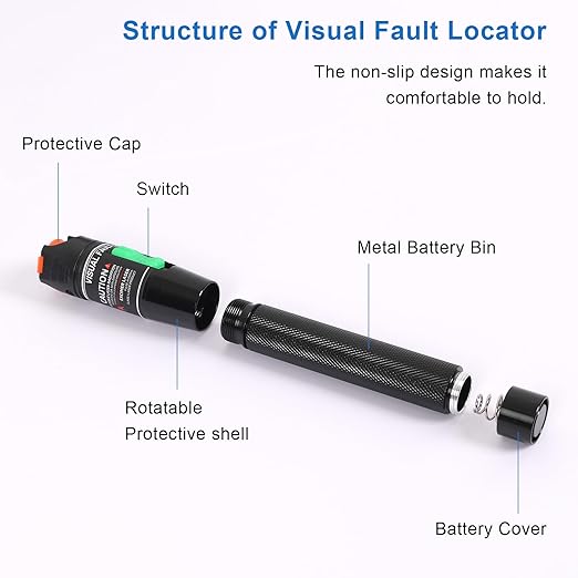 Fiber Optic Tools Cable Tester FC SC Power Meter & 2.5mm 30mV Visual Fault - Image 7