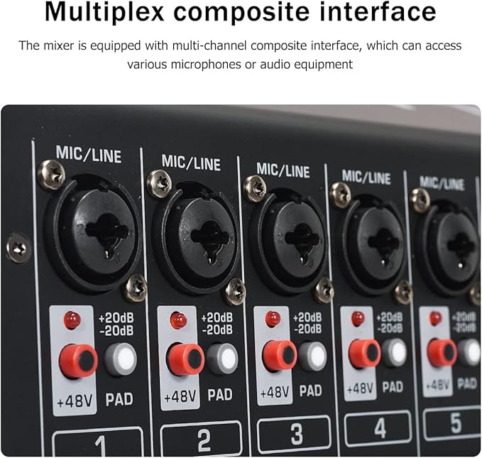W IN-MIX DX8 Professional DJ Audio Mixer 8 Channel - Image 2