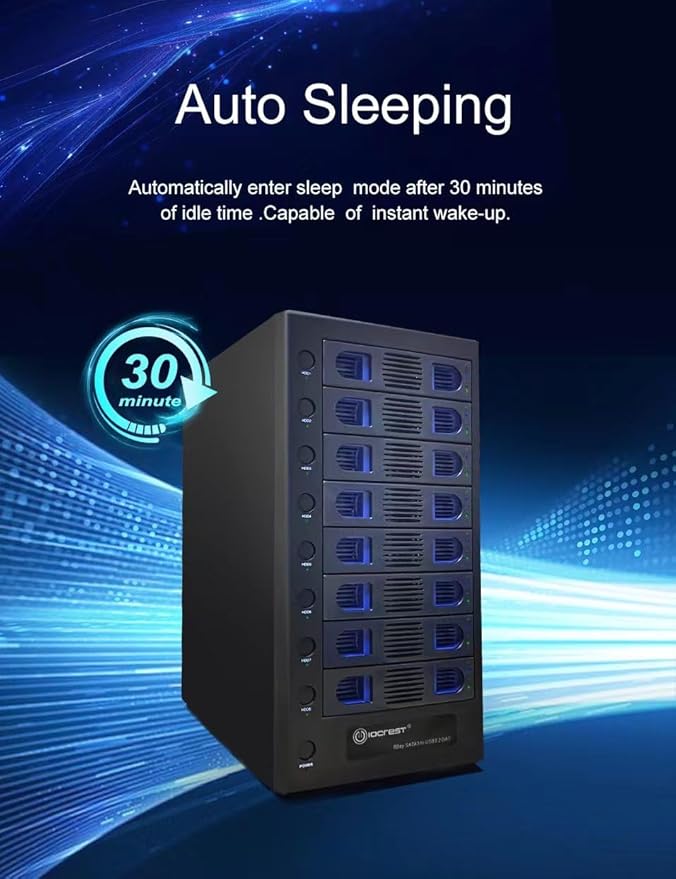 8 Bay Tool Less Tray Hot Swapable 2.5" and 3.5" SATA Hard Drive External USB-C - Image 5