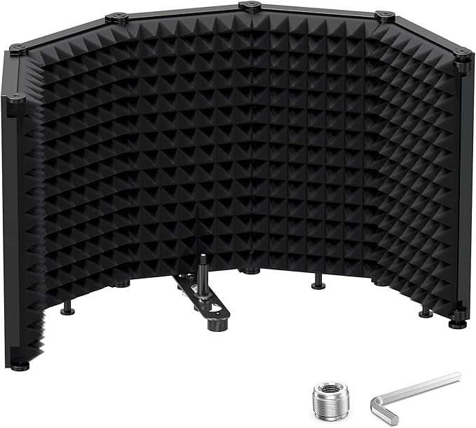 Moukey Microphone Insulation Sound Insulation Sound Shield Isolation, 5 Sides by Moukey