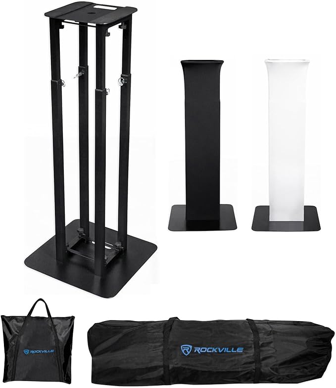 Rockville RTP82B 8 ft Adjustable Black Totem Moving Head Light Stand, Dual by Rockville