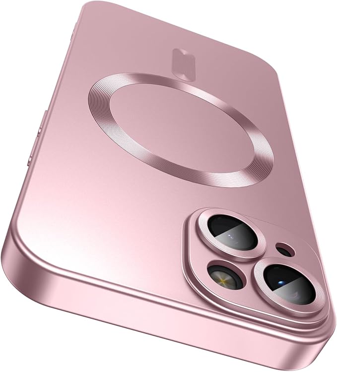 Magnetic for iPhone 15 Case Slim Soft Silicone Bumper Shockproof Metallic Shine by LEKEVO