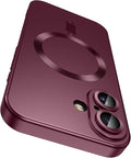 Magnetic for iPhone 16 Case Slim Soft Silicone Bumper Shockproof Metallic by LEKEVO