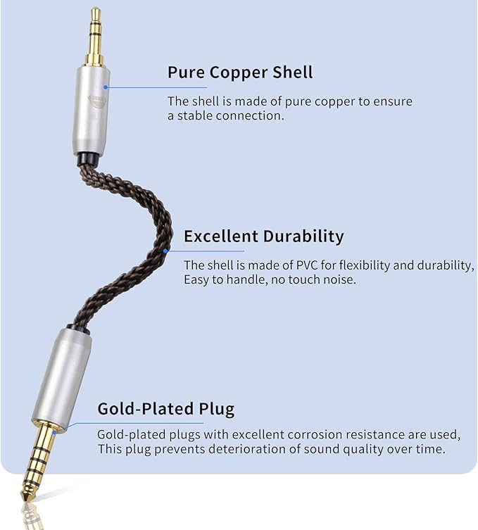okcsc 4.4MM Male to 2.5MM Male Ultra Short Hifil Male to Male AUX Audio Cable - Image 6