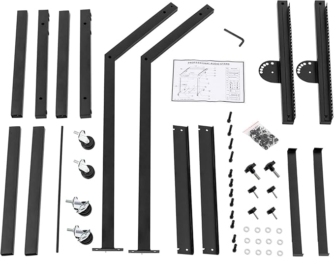 16U Professional DJ Stand Rack Mount DJ Mixer Stand Adjustable Stage Cart - Image 6
