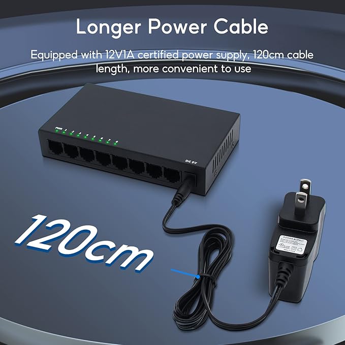 SODOLA 8 Port Gigabit Ethernet Switch|Desktop/Wall-Mount|Plug & Play| Fanless - Image 5