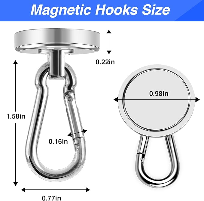LOVIMAG Strong Magnetic Hooks, 70LBS Heavy Duty Magnet Hooks Strong Neodymium - Image 2