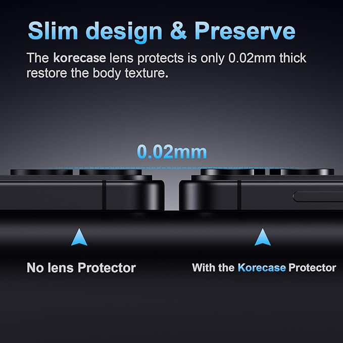 Korecase for Samsung Galaxy S25 Edge Camera Lens Protector, 9H Tempered Glass - Image 8