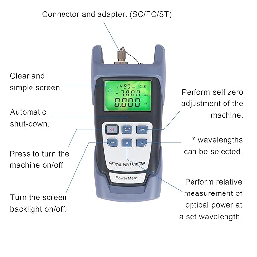 Fiber Optic Tools Cable Tester FC SC Power Meter & 2.5mm 30mV Visual Fault - Image 8