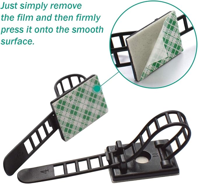 1000 Pieces Cable Management Desk Cord Organizer Cable Ties Wire Fasteners Clips - Image 5