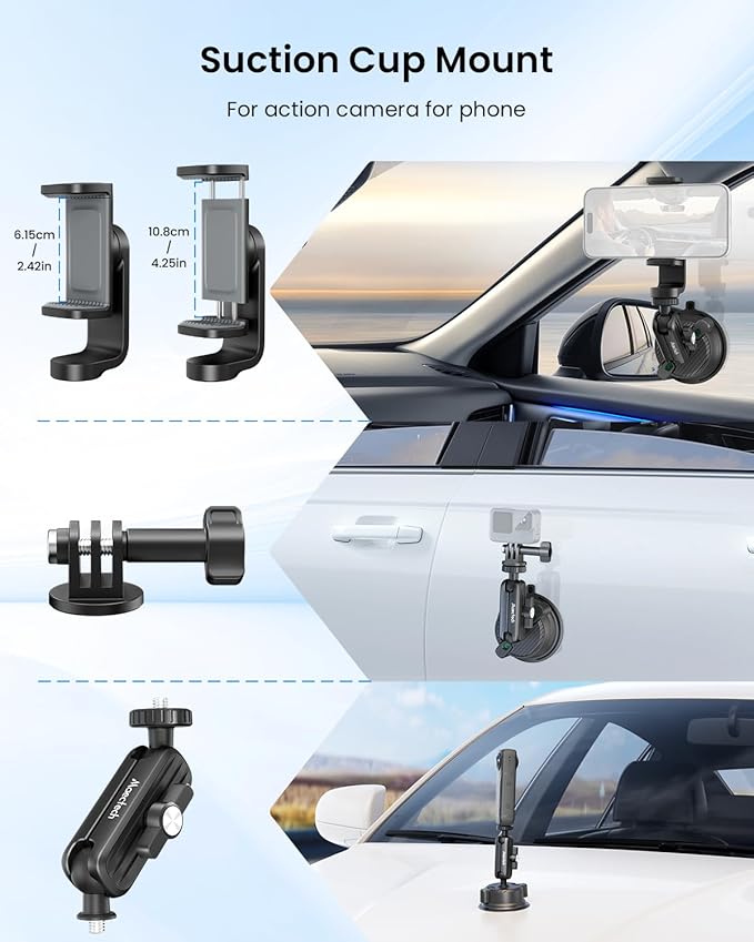 Suction Cup Mount for Car Camera Mounts for Go Pro Car Mount Windshield Mount - Image 2