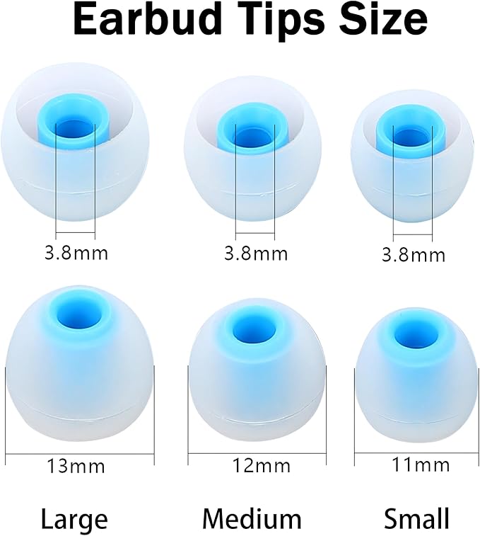 Earbud Replacement Tips Silicone Earbud Tips Ear Tips Fit Most in-Ear Earbuds - Image 2