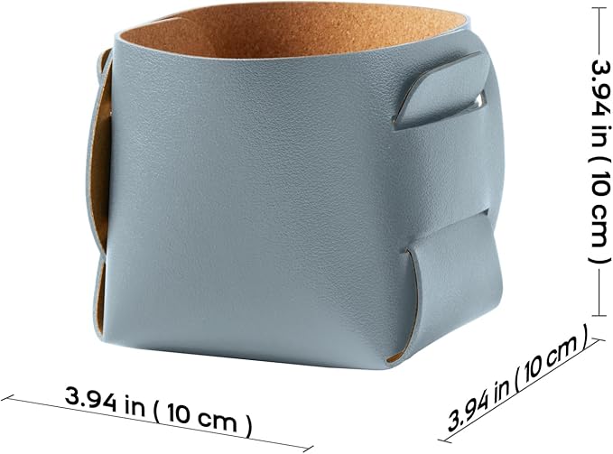 HOMIEAZICOZI 2-Pack Cork Leather Desk Accessories Storage - Image 3