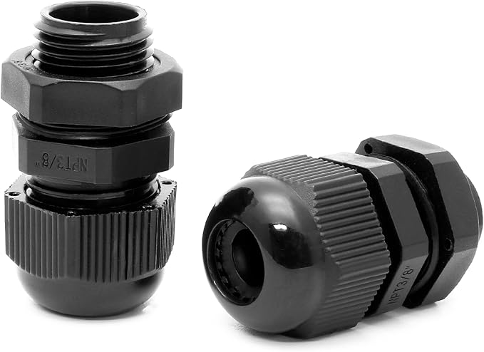 10 Pcs 3/8" NPT Nylon Cable Glands, IP68 Waterproof Adjustable Cord Grip Cable - Image 5