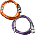 Seismic Audio - SATRXL-F6-2 Pack of 6 Foot 1/4 Inch TRS to XLR Female Patch by SeismicAudio