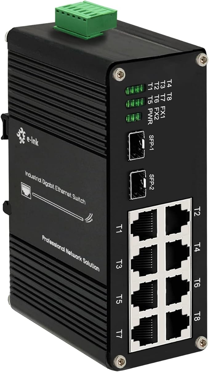 Industrial 8 Port Gigabit Ethernet POE+ Switch DIN Rail Mount 8 port RJ45 by Steloproad