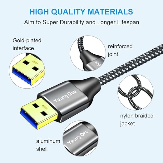 USB 3.0 A to A Male Cable 3 ft, Super Speed Type A Male to Male Cable USB 3.0 - Image 5