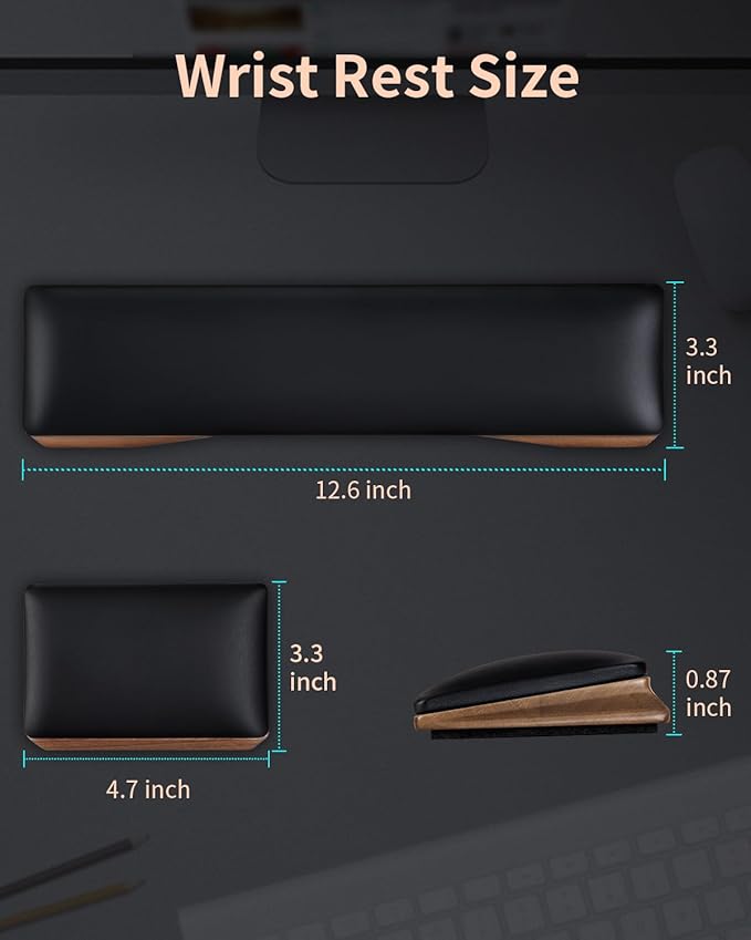 ASFSKY Keyboard and Mouse Wrist Rest Set - Image 2