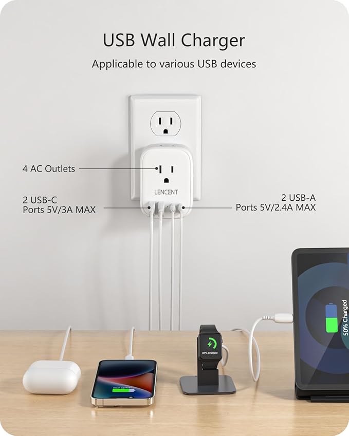 LENCENT Multi Plug Outlet Extender - Image 3