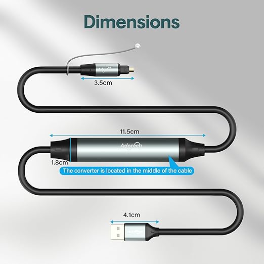 Adoreen Unidirectional USB A 2.0 to Toslink Digital Optical Audio Cable 10 Ft - Image 4