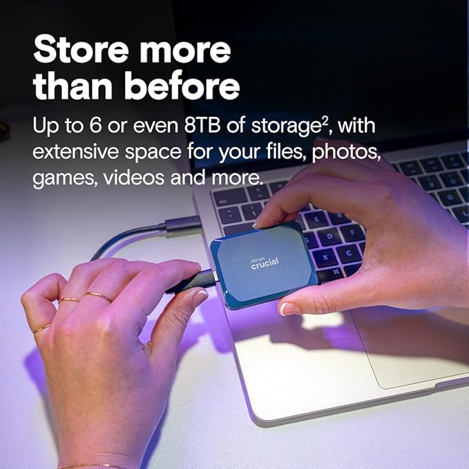 Crucial X10 1TB Portable SSD, USB 3.2 USB-C, External Solid State Drive - Image 2