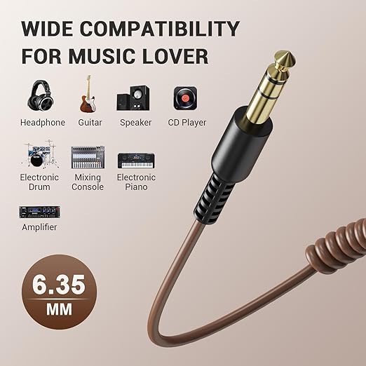 OneOdio 6.35mm to 3.5mm 6.6-9.8FT Stereo Adapter Cable Compatible - Image 7