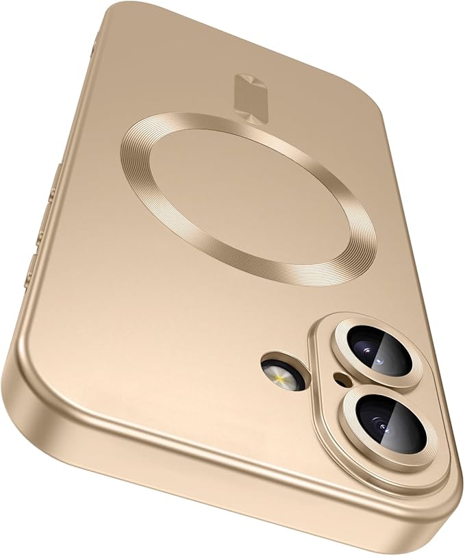 Magnetic for iPhone 16 Case Slim Soft Silicone Bumper Shockproof Metallic by LEKEVO