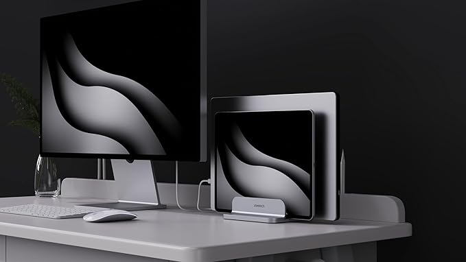 Double Aluminum Laptop Vertical Stand Organizer, Sturdy Notebook Computer - Image 9
