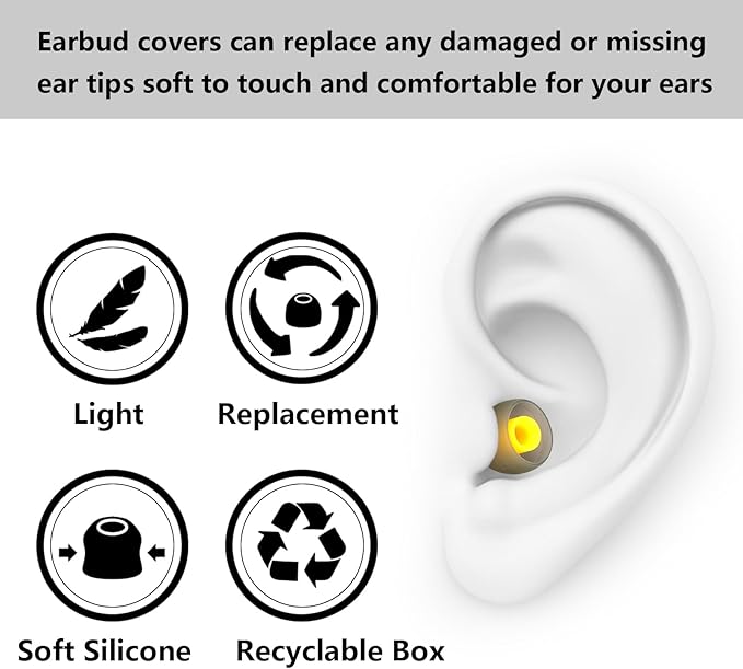 Earbud Replacement Tips Silicone Earbud Tips Earbud Covers Fit - Image 4