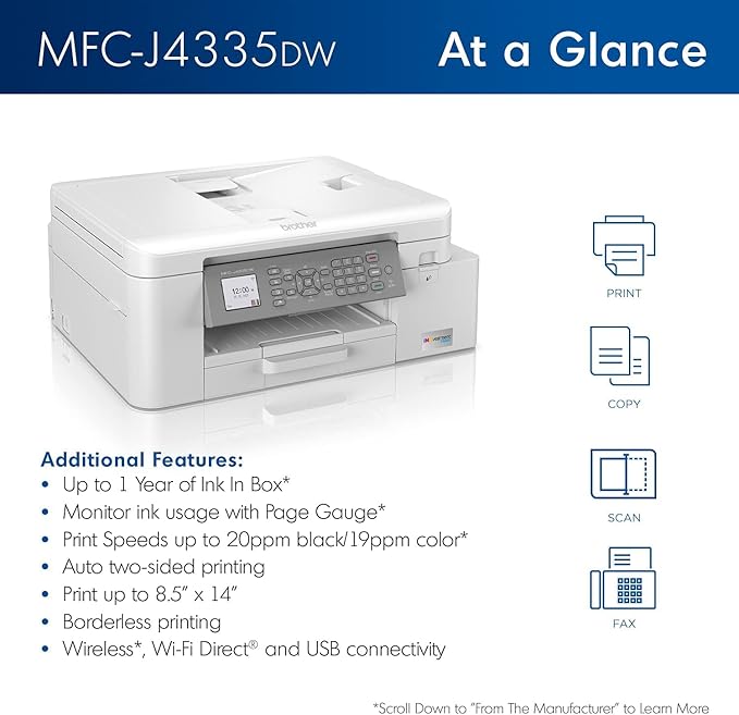 Brother MFC-J4335DW INKvestment Tank All-in-One Printer - Image 2