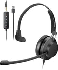 USB Headset with Microphone for PC & Laptop by Rownfusny