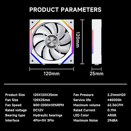 Jungle Leopard Galaxy 120mm PC Reverse Blade Case Fans, ARGB and PWM Cooling - Image 6