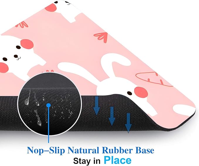 Pink Kawaii Rabbit Mouse Pads for Desk, Portable Wireless Computer Mouse pad - Image 4