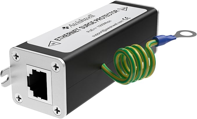Ethernet Surge Protector Gigabit, 20KA PoE++ Ethernet Lightning Arrestor by Awishwell
