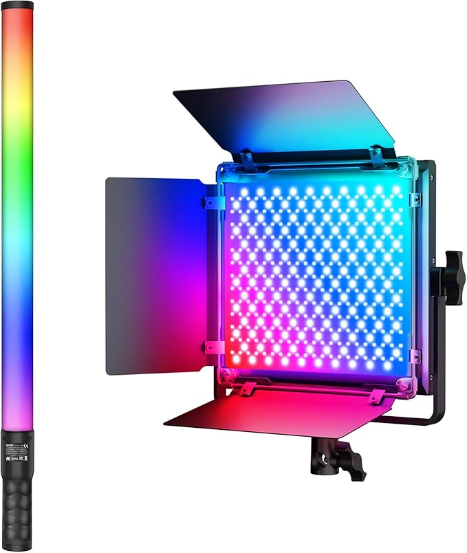 Mettlelite LS800C RGB Light Stick and Mettlelite SPL210C LED Video Light Full by Mettlelite