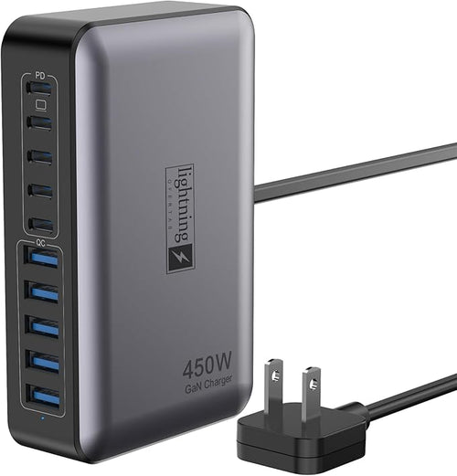 10 Ports USB C Charger Block, 450W USB Charging Station by lightningofertas