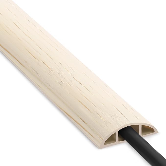 Floor Cord Cover 6ft, Cord Hider Floor Beige Maple Wood, Floor Cable Management by ZhiYo