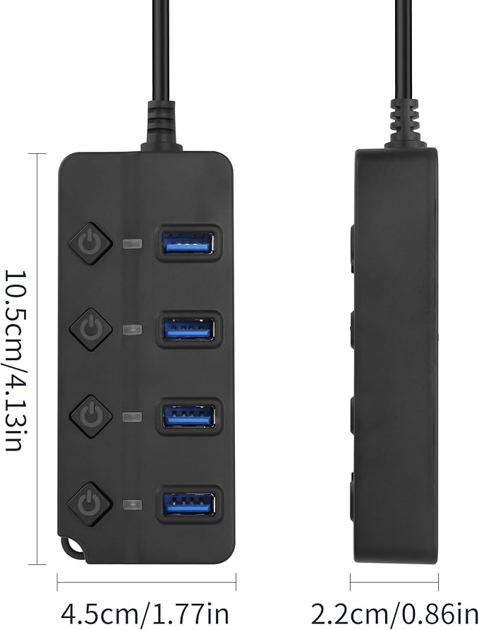 90 Degree USB Hub Splitter YACSEJAO USB 2.0 Data Hub - Image 6